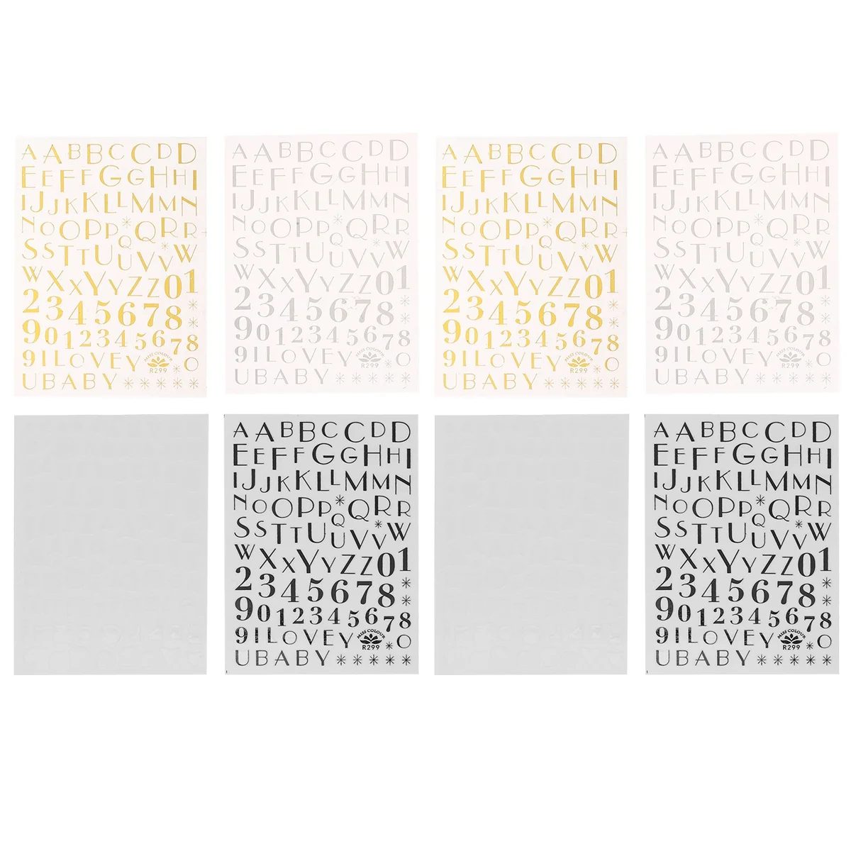 8 قطع من ملصقات فن الأظافر اللاصقة بأنماط الحروف الجميلة DIY ملصقات مانيكير للأظافر متوافقة مع أحداث العطلات #4