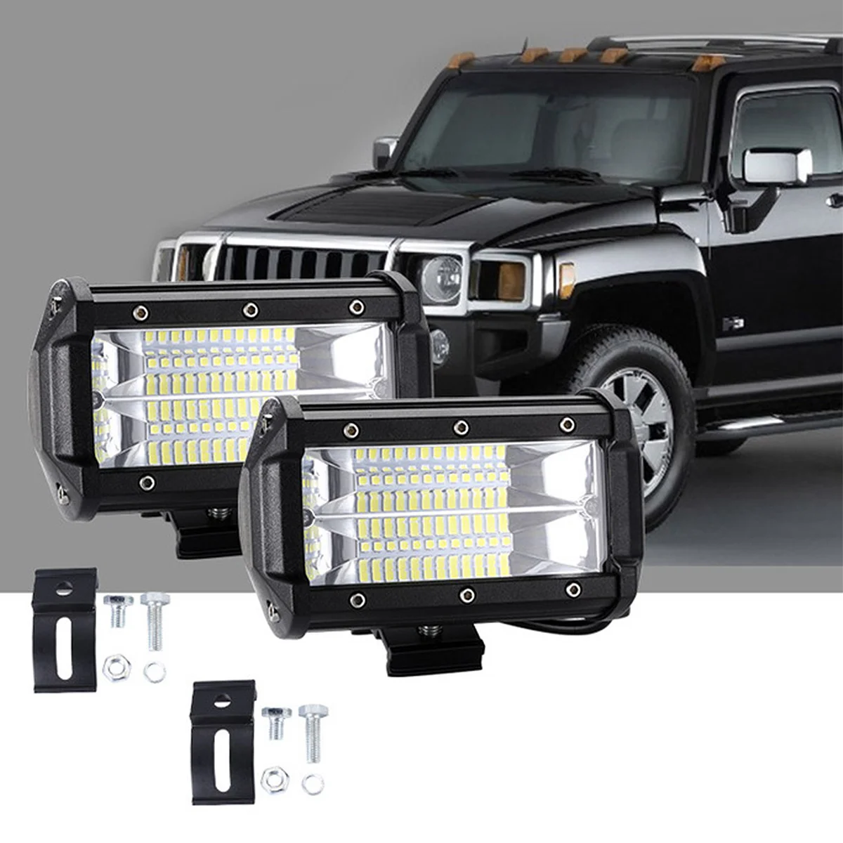 

2Pcs 5 Inch 72W LED Car Work Light Bar with 6000K Combo Beam Waterproof IP67 Anti-Corrosion Housing for Truck Off Road