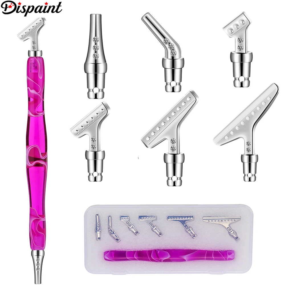 Dispaint 7 Piece Diamond Painting Art Pen Kit Ergonomic Comfort Grip Precision Steel Tips Gift Box Ideal for DIY Craft Enthusias