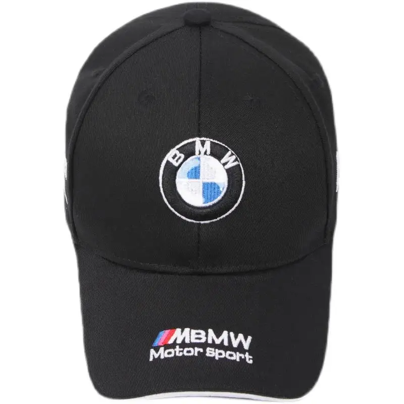 For BMW Motorsport Emblem Outdoor Summer Sport Embroidery Baseball Cap Spring Autumn Adjustable Casual Sunscreen Hat Car Sticker