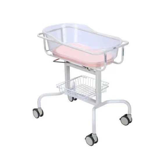 

Multifunctional baby care bed Stainless steel height adjustable medical crib cradle clear crib