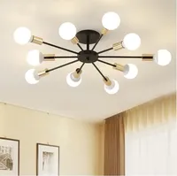 85-265V E27 Chander Lights Vintag LED Chandeliers Industrial Edison 6 8 10 Lights Chandelier Fixture White Not Included Bulb