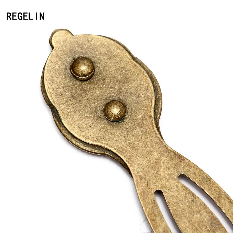 REGELIN Fashion Antique Silver Bookmark Base Fit 20mm Round Glass Cabochon Blank Bezel Setting Bookmark Findings 5pcs/lot