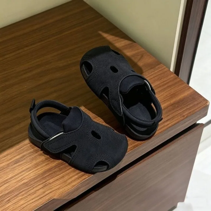Kids Split Toe Closed Toe Sandals Summer Breathable Soft Sole Boys Girls Beach Shoes Black Non-slip Casual Children's Footwear