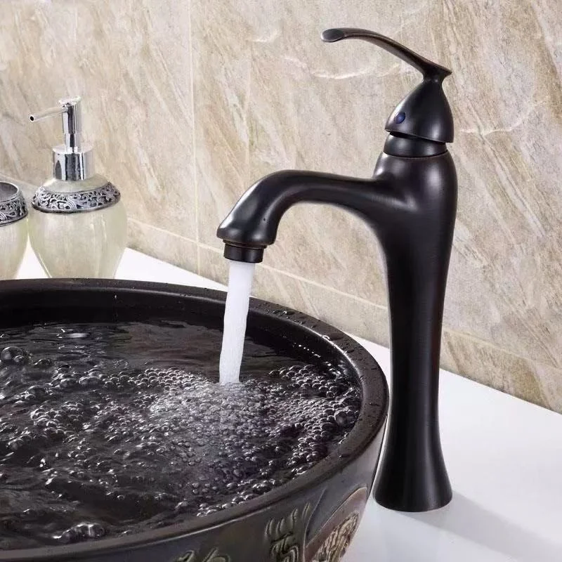 

Латунный антикварный смеситель для ванной комнаты, черный смеситель для раковины, медный смеситель Lavotory, смеситель для горячей и холодной воды, черный кран для раковины
