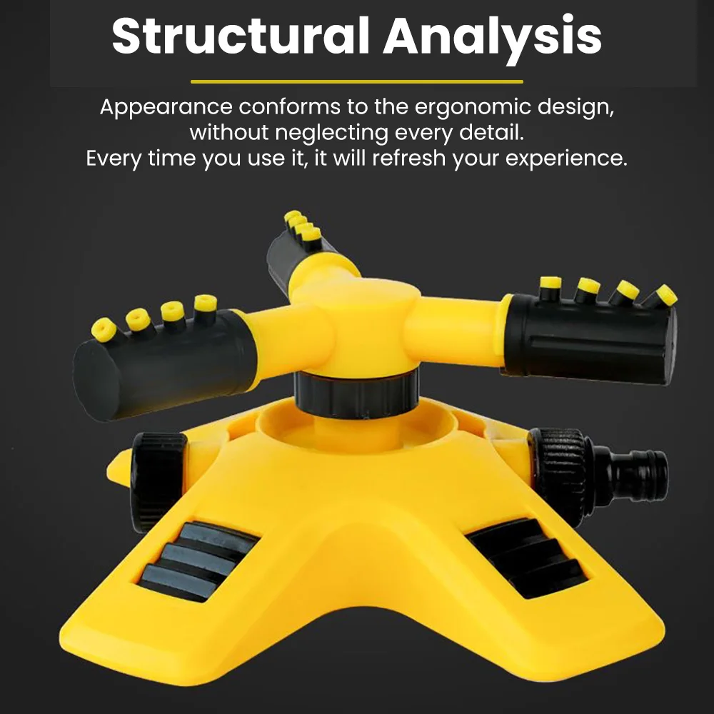 Automatyczne, obrotowe, trójzębne urządzenie do nawadniania zraszaczy 360 stopni, zraszacz obrotowy, tandemowe urządzenie do podlewania zraszaczy