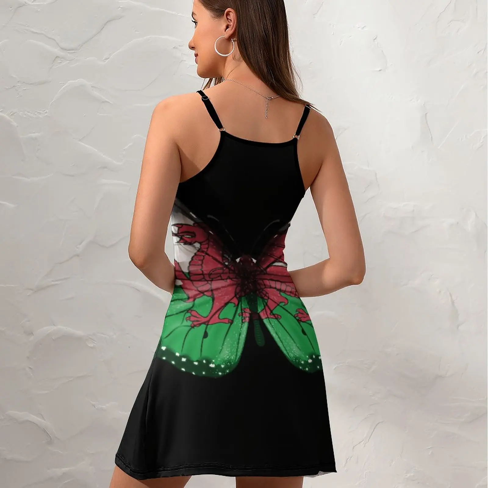 Sexy Wales Flag Butterfly Gift For Welsh With  Women's Sling Dress Nerd Cocktails  Woman's Dress The Dress Hot Sale