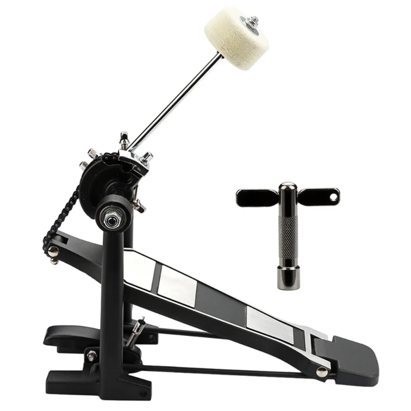 

Kick Drum Pedals with Hammer Single Bass Drum Pedal Adjustable Beater Head Pedal A52F