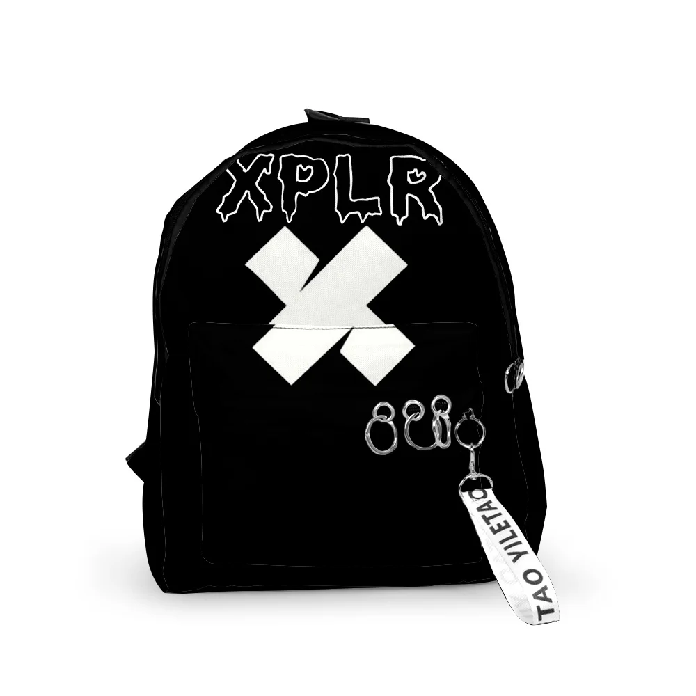 

Популярные Молодежные школьные ранцы Sam и Colby XPLR, рюкзаки для ноутбука, водонепроницаемые маленькие дорожные сумки из ткани Оксфорд с 3D-принтом и цепочкой для ключей