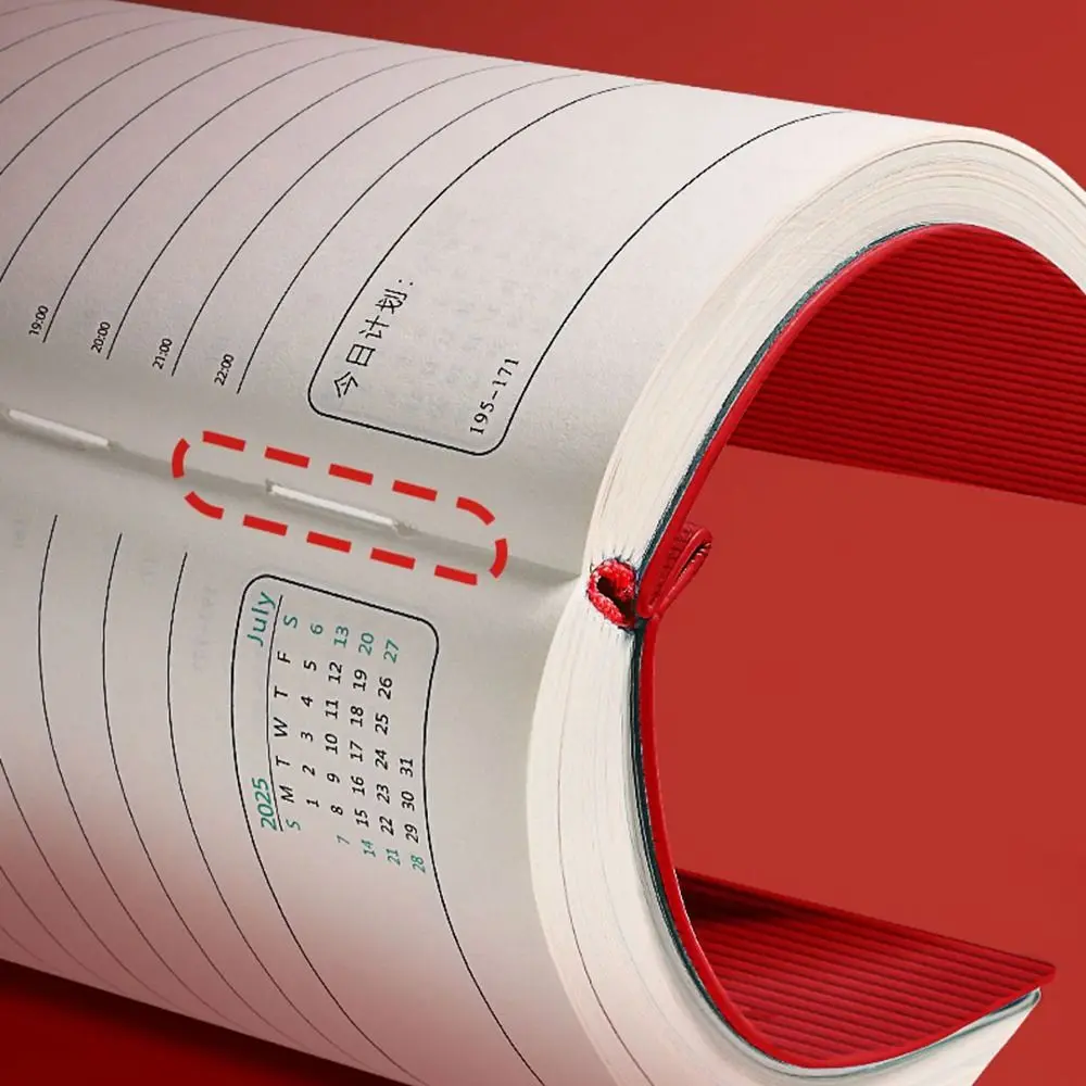 12 Monate 2025, Zeitplanplaner, Notizblock, Zeitmanagement, strukturierter PU-Notizblock, 365 Tage, verdicktes Papier, tragbarer A5-Tagebuch-Notizblock