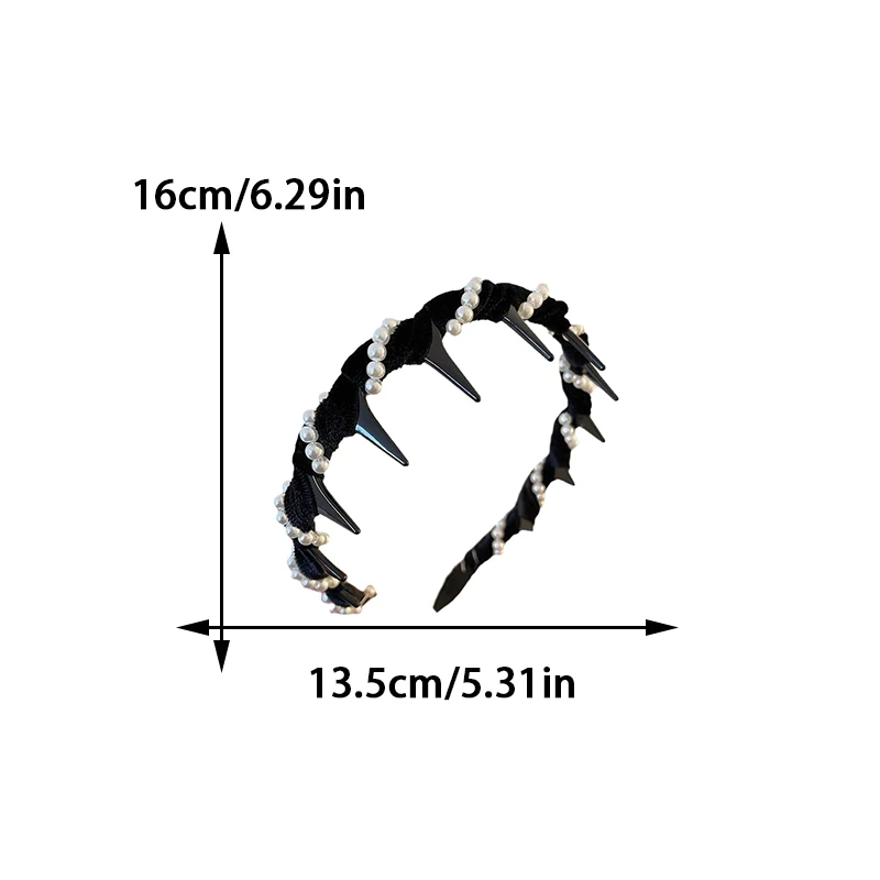 Sweet And Elegant Velvet Headband With Pearl Rhinestones Non-Slip Wrap-Around Headband Fashionable Hair Accessories