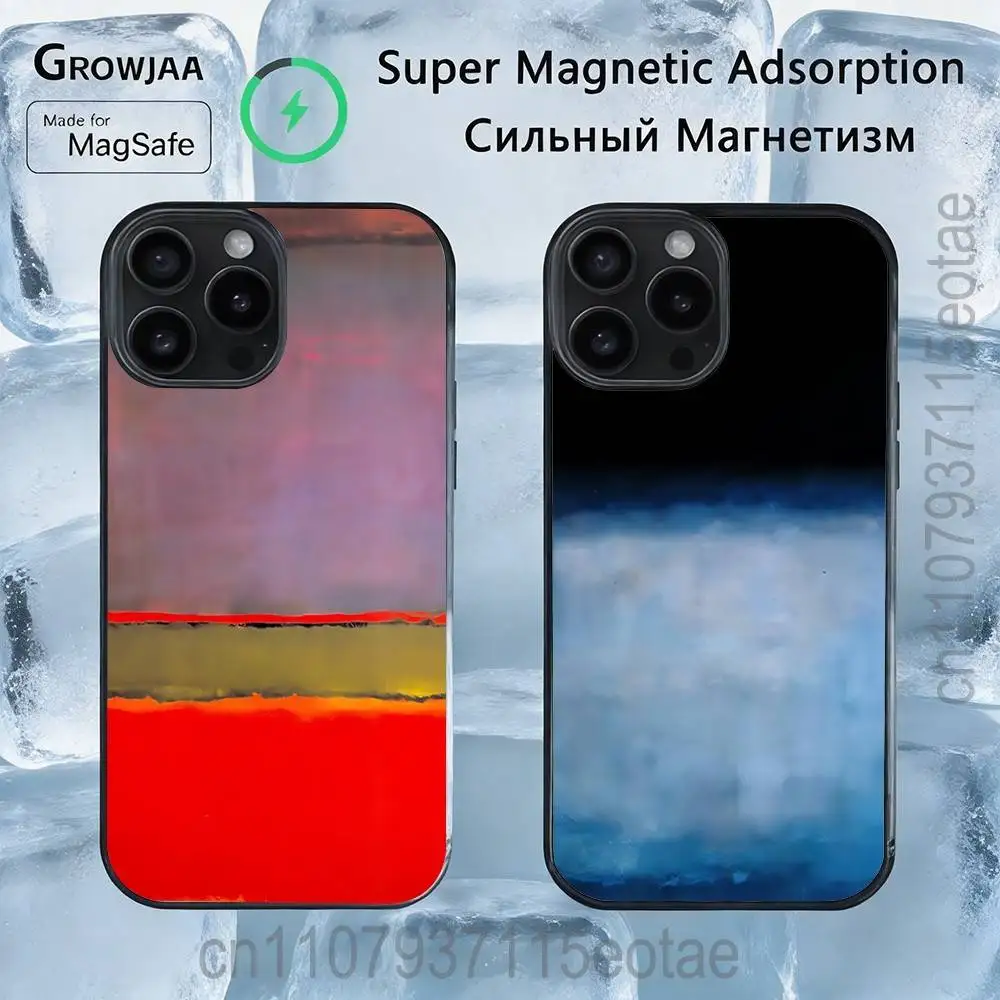 

Mark R-Rothko Art Magnetic Wireless Charging Case For iPhone 11,12,13,14,15,16,17,Pro,Max,Plus Shockproof Cover