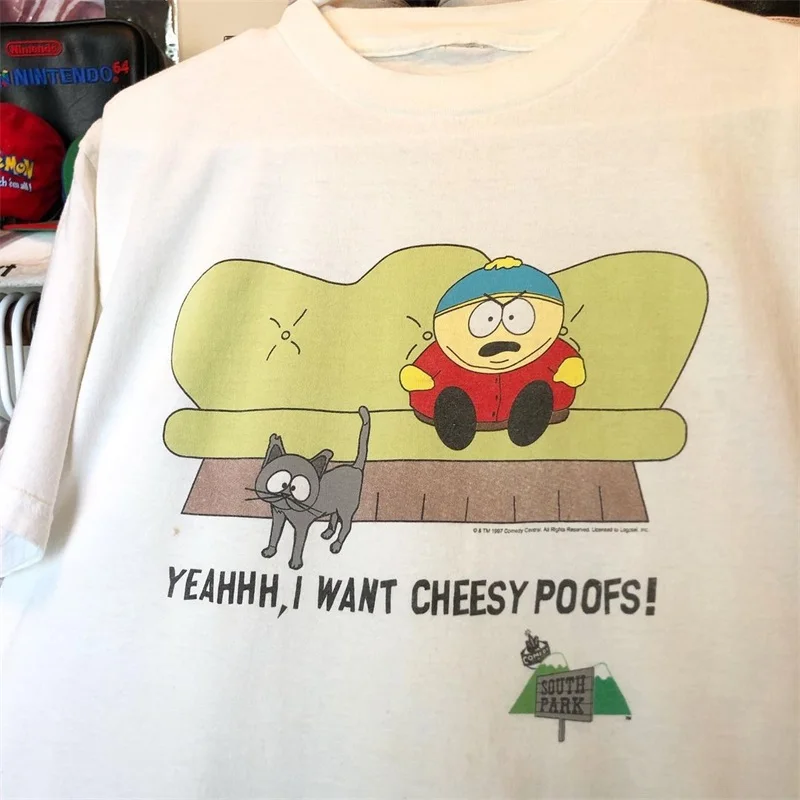 Kaos Katun Pria dan Wanita Ukuran Besar dengan Lengan Pendek dari Southpark South Park Animated Cartoon American Street