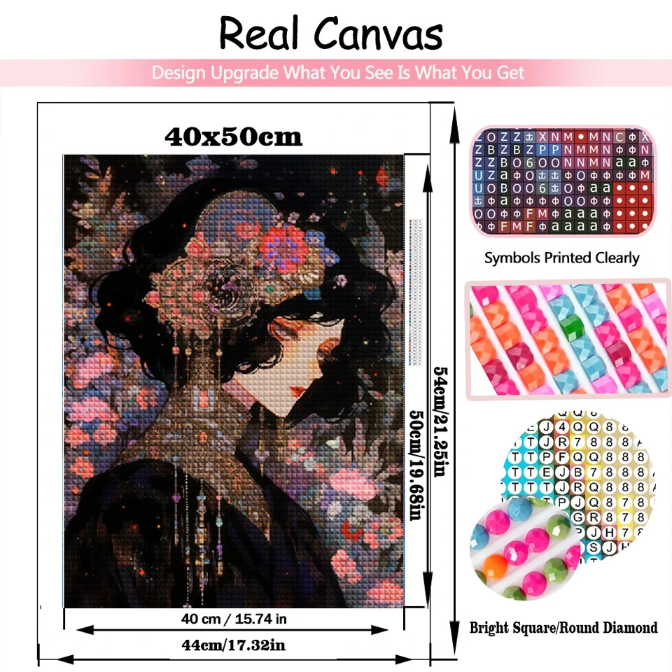 5D DIY Diamond Paintingxin New 2023 Cartoon Dream Woman Flower Full Diamond Embroidery Mosaic Portrait Picture Cross Stitch Kits