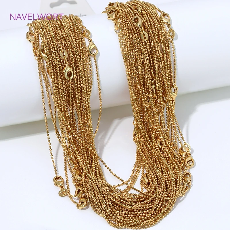 1 unidad de cadena fina de metal chapada en oro de 18 quilates con cierre de langosta, collar moderno para mujer, accesorios para hacer joyas DIY