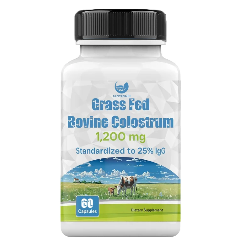 

Добавка с молозивом, 1200 мг на порцию, стандартизирована до 25% IgG (иммуноглобулина G), добавка для поддержки иммунитета, без ГМО.