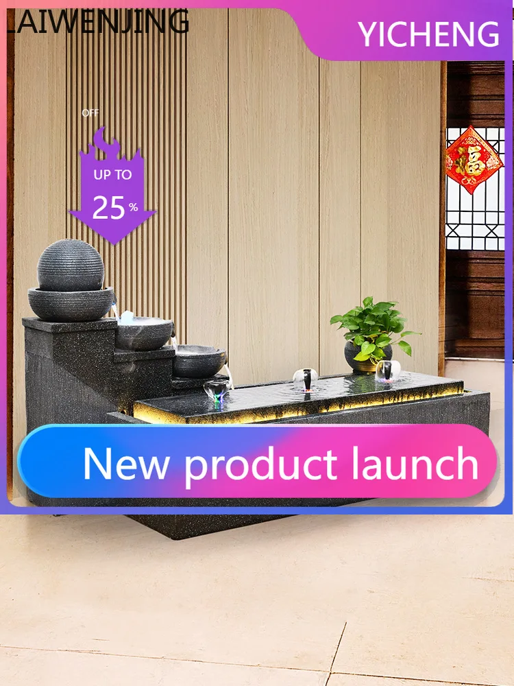 

LYY European Style Fountain Water Flow Ornament Humidifier Outdoor Balcony Floor Fish Tank Decoration