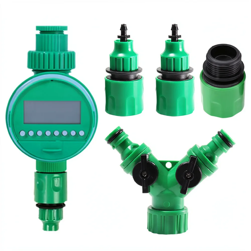 Automatic Garden Irrigation Controller Home Watering Timer System With Three Way Quick Connector For Plant Care Tool