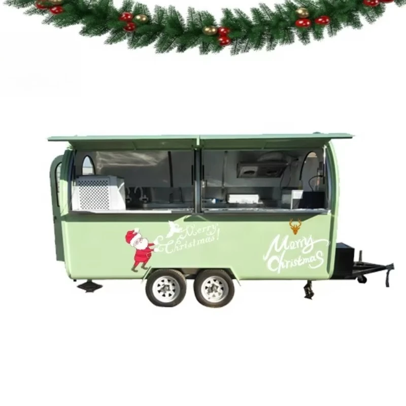 Commercial Mobile Food Cart Multifunctional Street Vending Unit Solid Build Weather Resistant Easy Maintain For Outdoor Catering