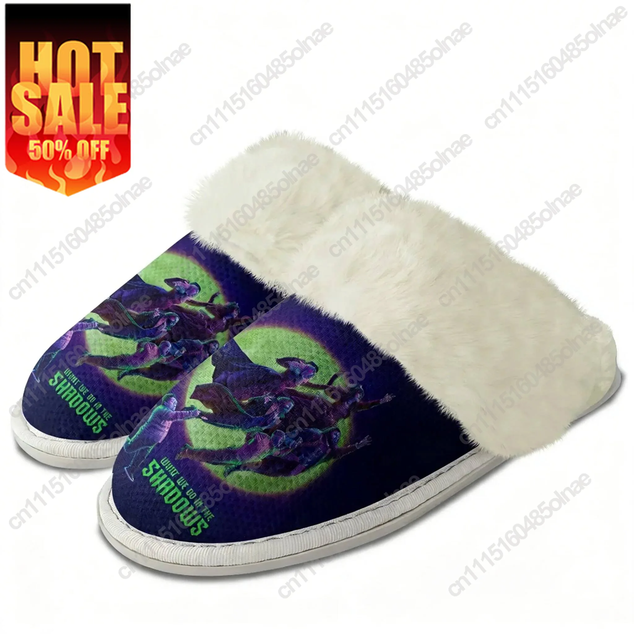 What We Do In The Shadows Plush Edge Warm Shoe Mens Womens Home Thermal Cotton Lightweight Casual Slipper Custom Made Slippers