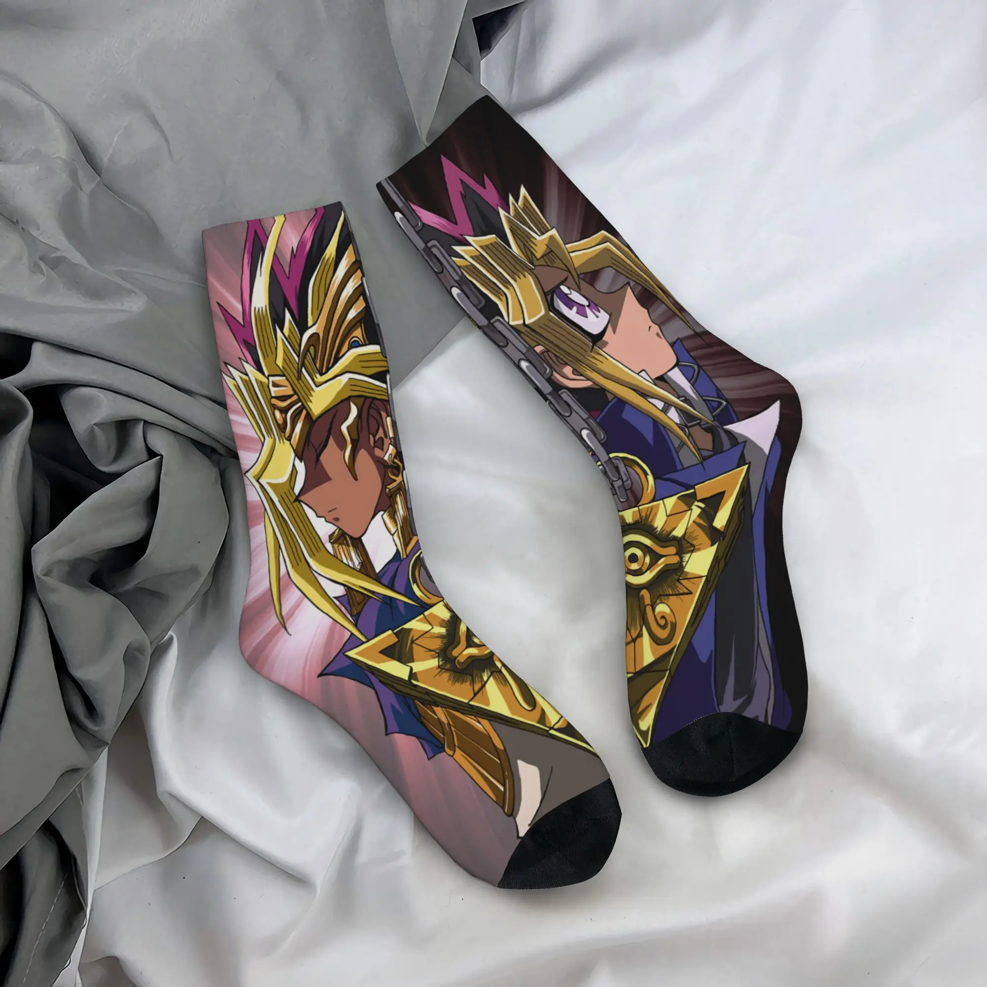 Yu-Gi-Oh Anime Crew Socks for Women Men Merchandise All Seasons  Cotton Middle Tube Socks Breathable