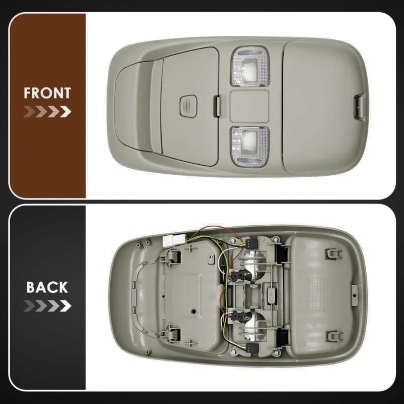 Conjunto Superior de Armazenamento de Óculos de Sol e Luz de Teto Incluídos para Console Superior R-A-M 1500 2500 Modelos 1998-2001 55350657 SN96TL2A