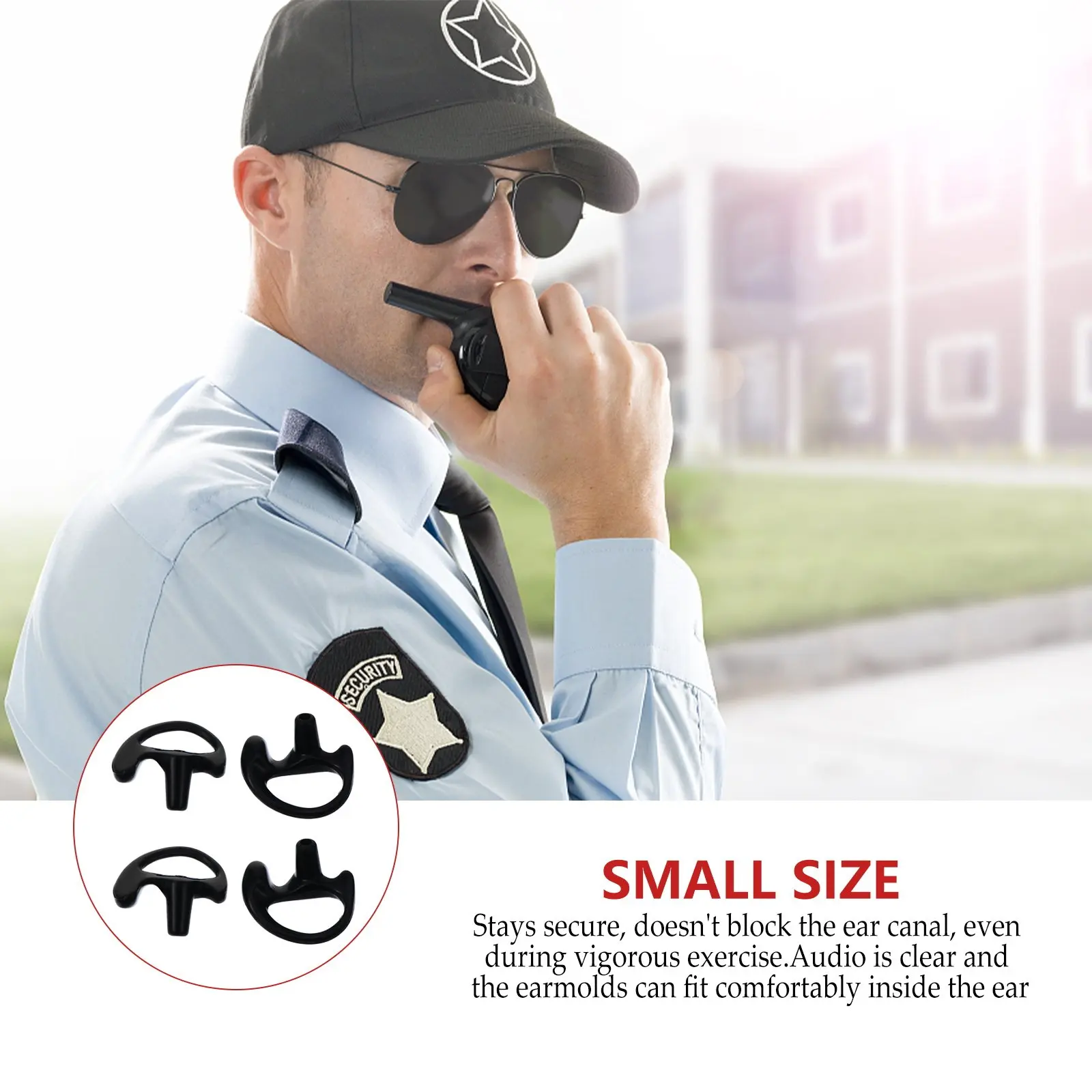 2Pairs Silicone Ear Mold Replacement Ear Insert for Walkie Talkie Headset Acoustic Coil Tube Earpiece Stretchy Durable
