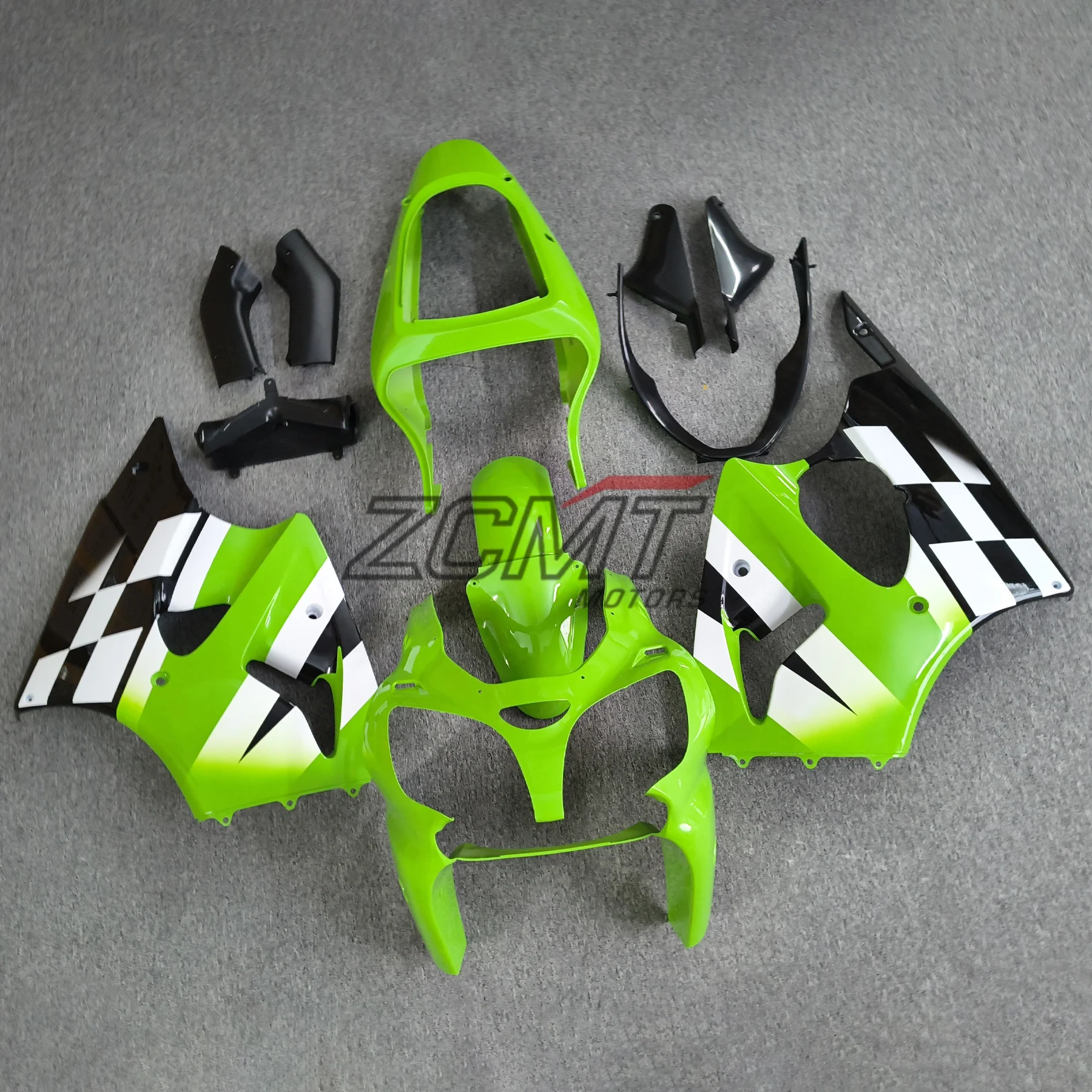 Plastic Fairings For Kawasaki ZX6r 2000 - 2002 Green Black Body Kits for Kawasaki ZX6r 2001 Fairing 636 ZX-6r 00 01 02