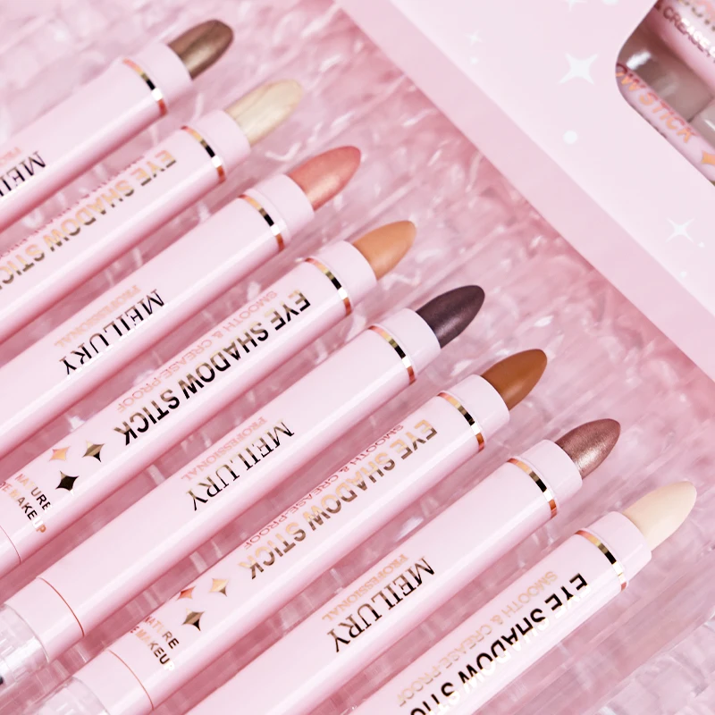 Hot 8PCS Dual-ended Eye Brightener Stick Zachte Oogschaduw Romige Textuur langdurige Oogmake-up Markeerstift oogschaduw Stick Set