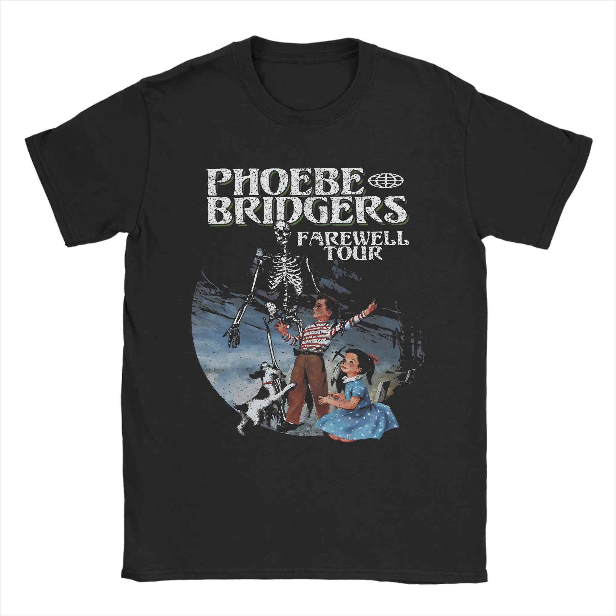 

Летняя футболка большого размера Phoebe Bridgers, новинка, футболки Farewell Tour из чистого хлопка, мужские потрясающие свободные футболки с короткими рукавами