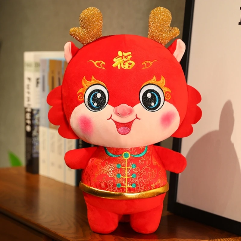 Zodiac Dragon Plush Toy Cuddle Stuffed Animals Toy Chinese New Year Gift