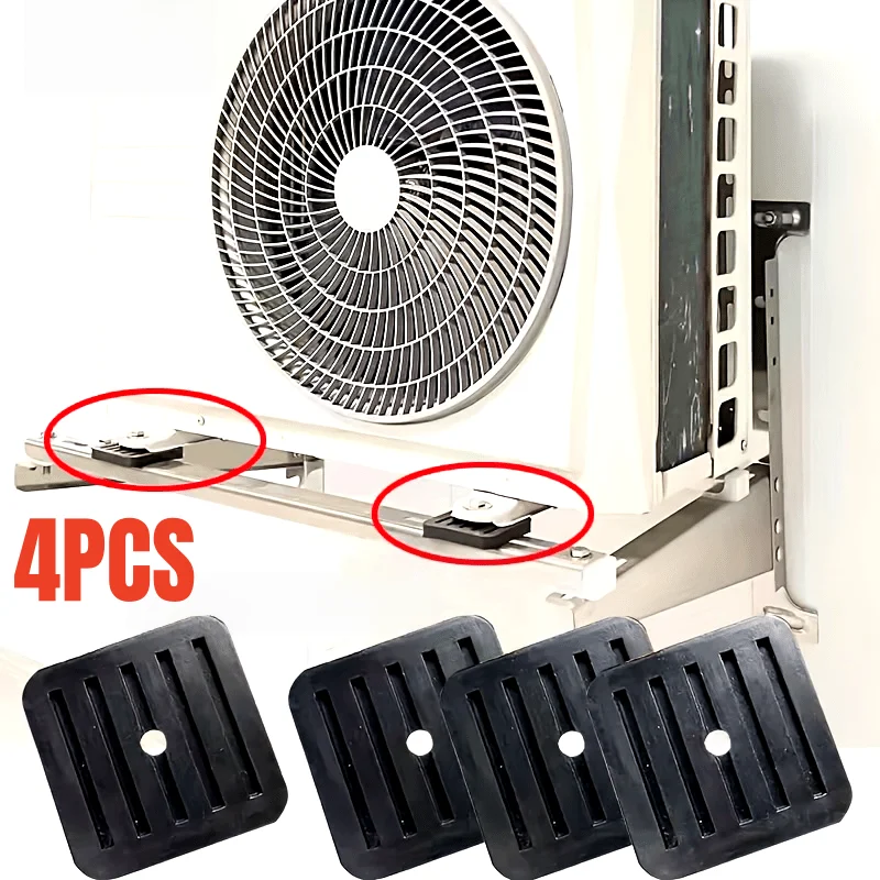 Almofadas amortecedoras de vibração universais para unidade ac externa, 4 unidades, com pés quadrados elevados, à prova d'água, condicionadores de ar, reduz o ruído, almofada de choque