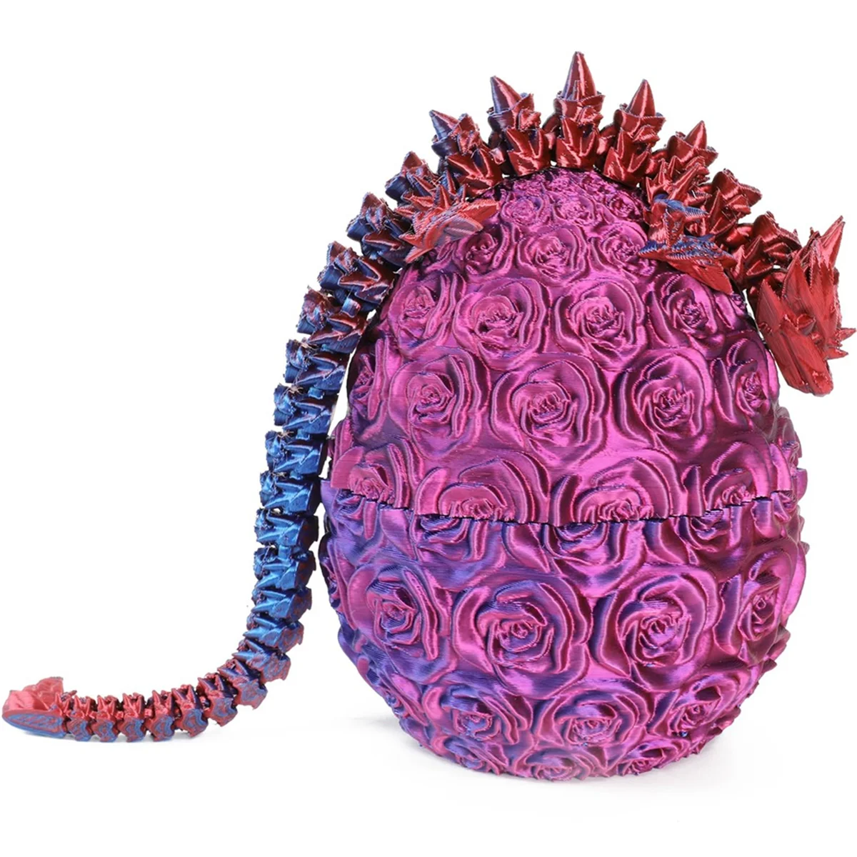 3D Printed Dragon Egg Dragon Egg Toy Fully Articulated Dragon Crystal Dragon Toy Home Office Decoration Easter Egg,A