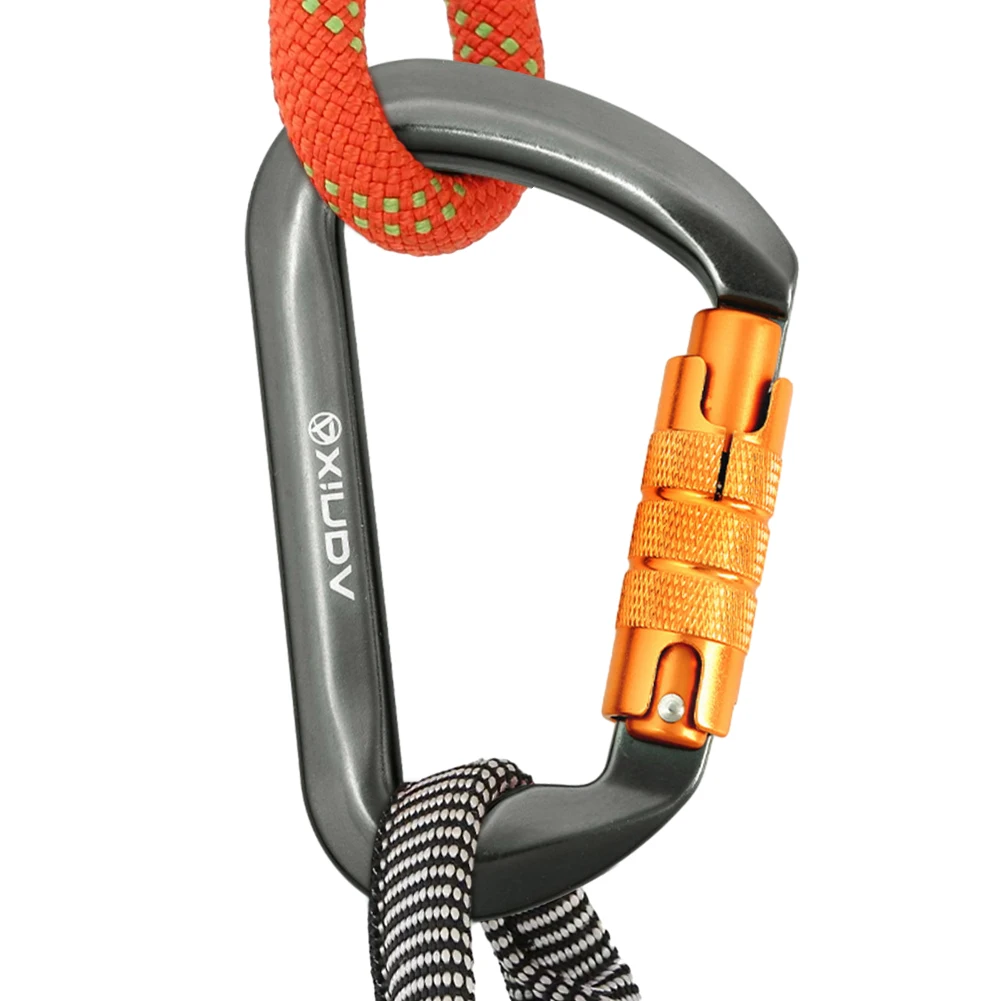 30kN D-Shaped Carabiners Heavy Duty Rock Climbing Carabiner Mountain Caribiniers for Climbing Mountaineering Rappelling Camping