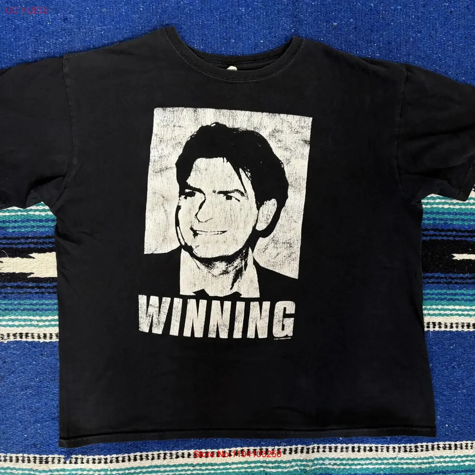 Charlie Sheen Winning T Shirt Mens XL Black 2011 Anvil Meme Cotton vintage Washed homme Casual streetwear graphic Versatile