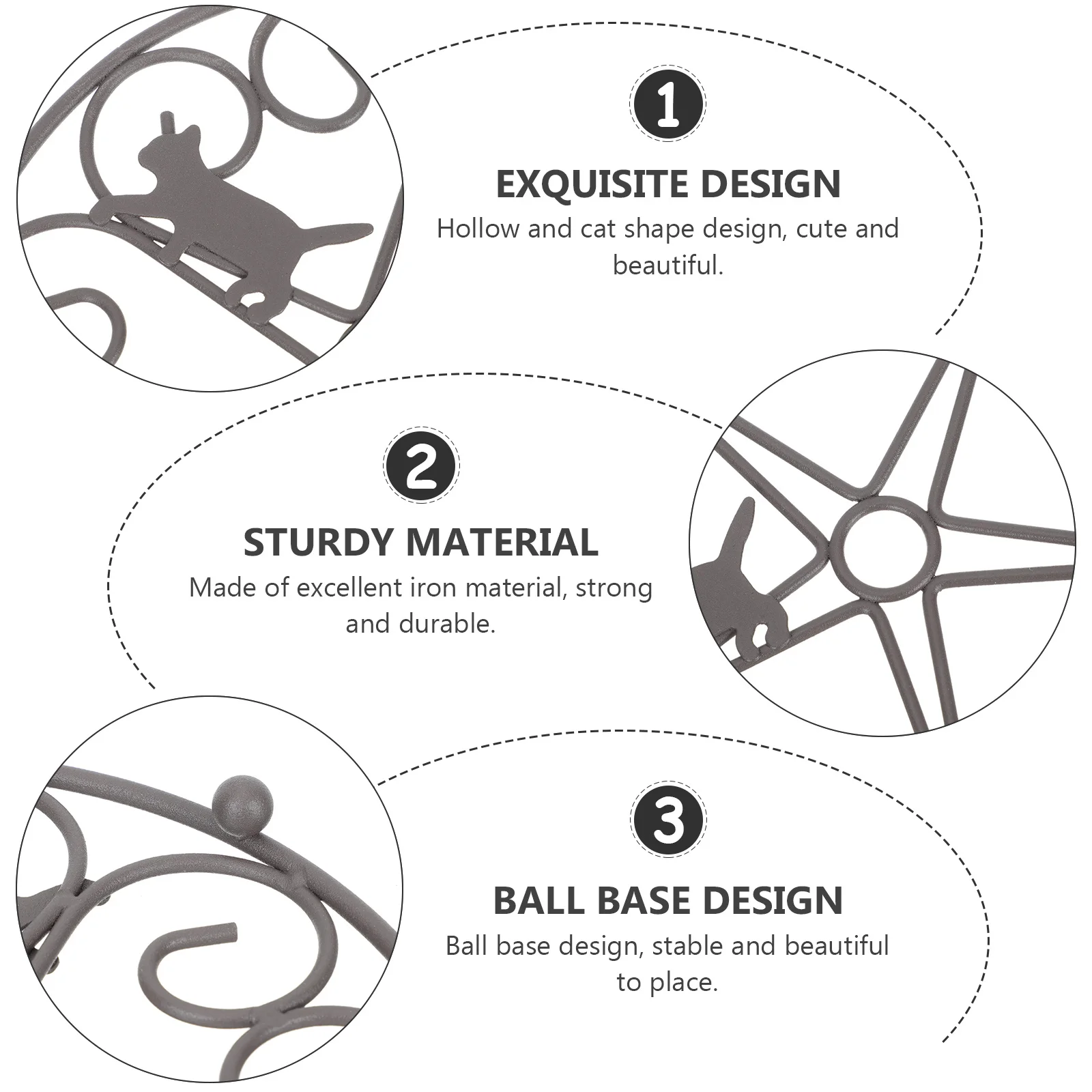 

Decorative Hollow-Out Iron Tableware Mat Heat-Resistant Insulated Pot Mat Trivets for Hot Dishes Kitchen Protector