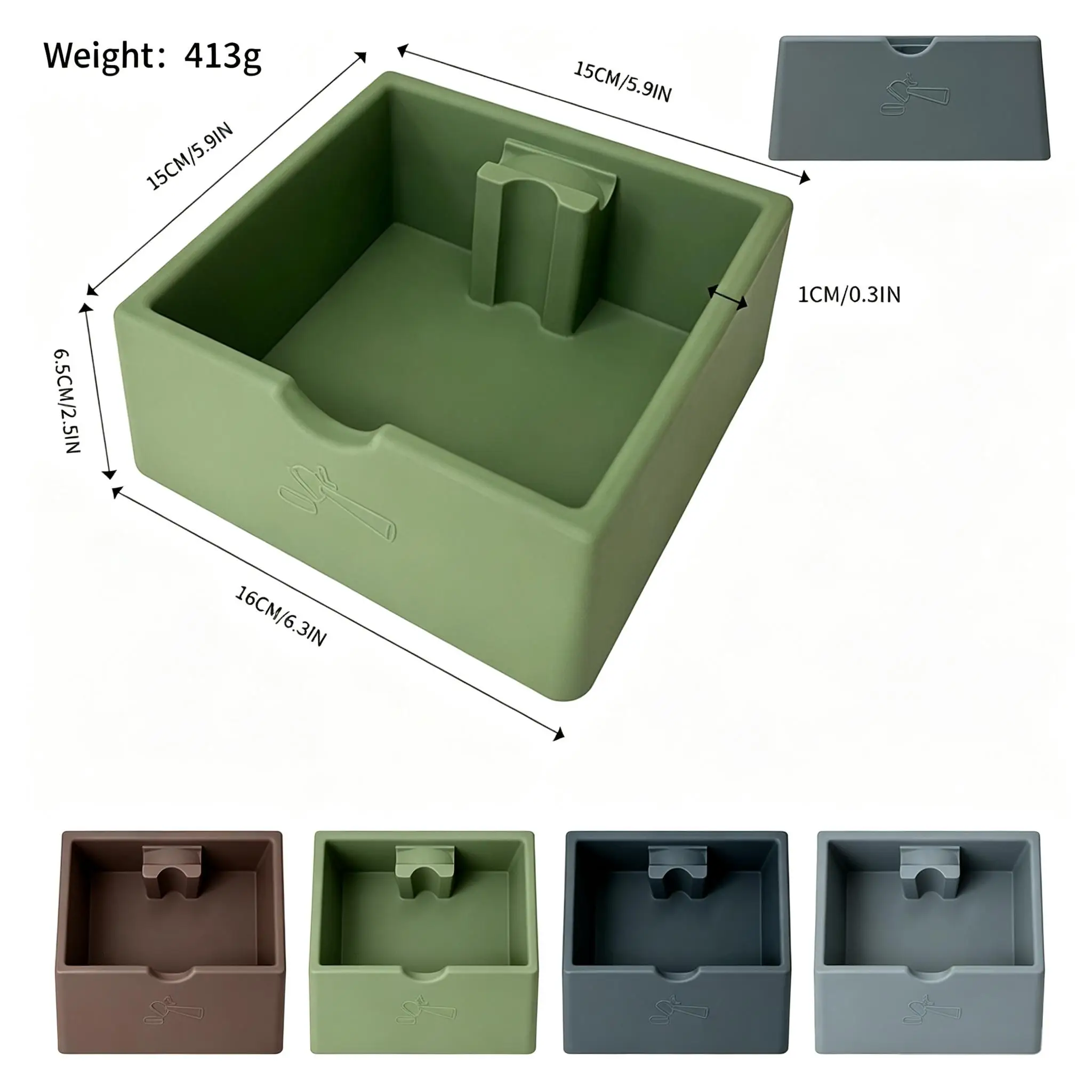 Silicone Coffee Knock Box, Large Capacity Espresso Puck Container, Drop-Proof Coffee Grounds Storage Bin for Home Barista