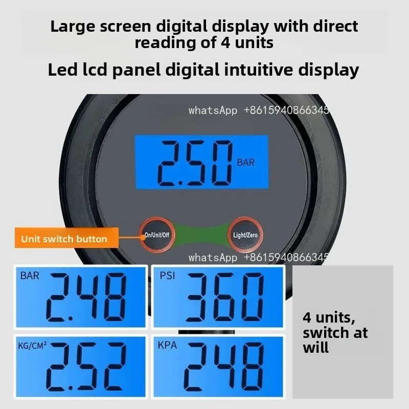 Tire Pressure Gauge Barometer High Precision Digital Display Automotive Tire Pressure Monitor Inflation Nozzle Automotive Tools