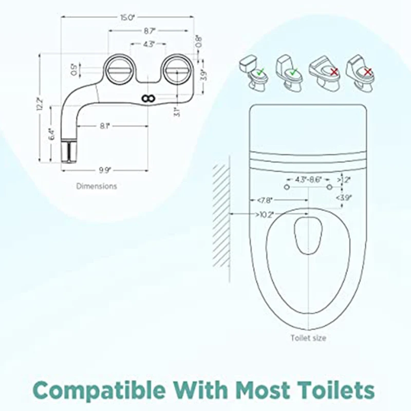 White Toilet Gynecologist Smart Bidets Ultra-Slim Nozzles Self Cleaning Adjustable Water Pressure Easy Install