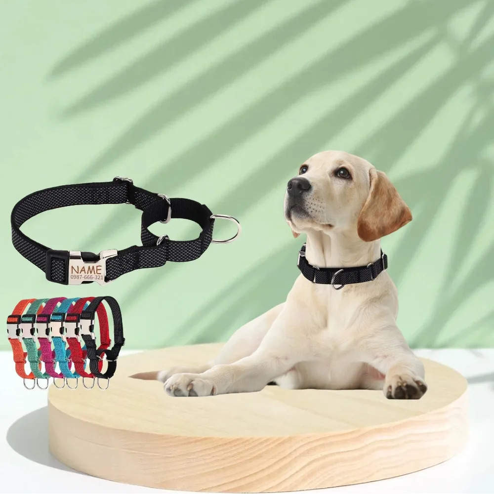 

Anti-lost Personalized Pet Collar Adjustable Reflective Nylon Dog Cat Collars Custom Pet Name Phone Number Necklace Pet Supplies