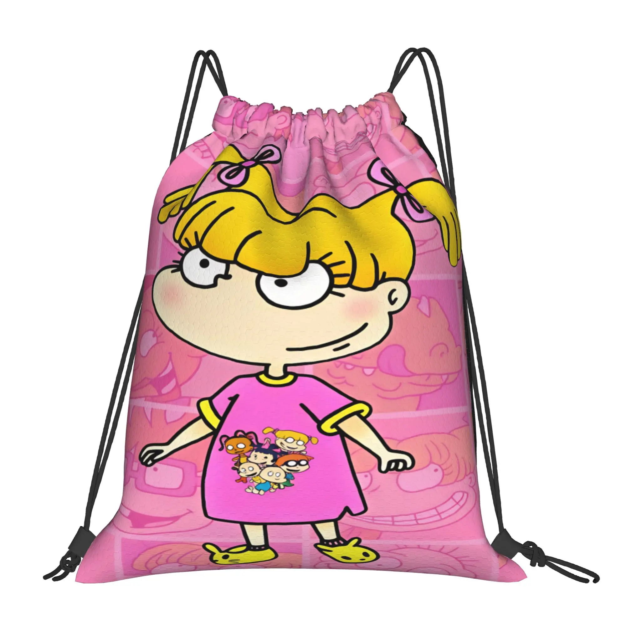 Rugrat Character Drawstring Bag  YSK Fashion Sports Camping Backpack For Women Portable Sackpack String Bags