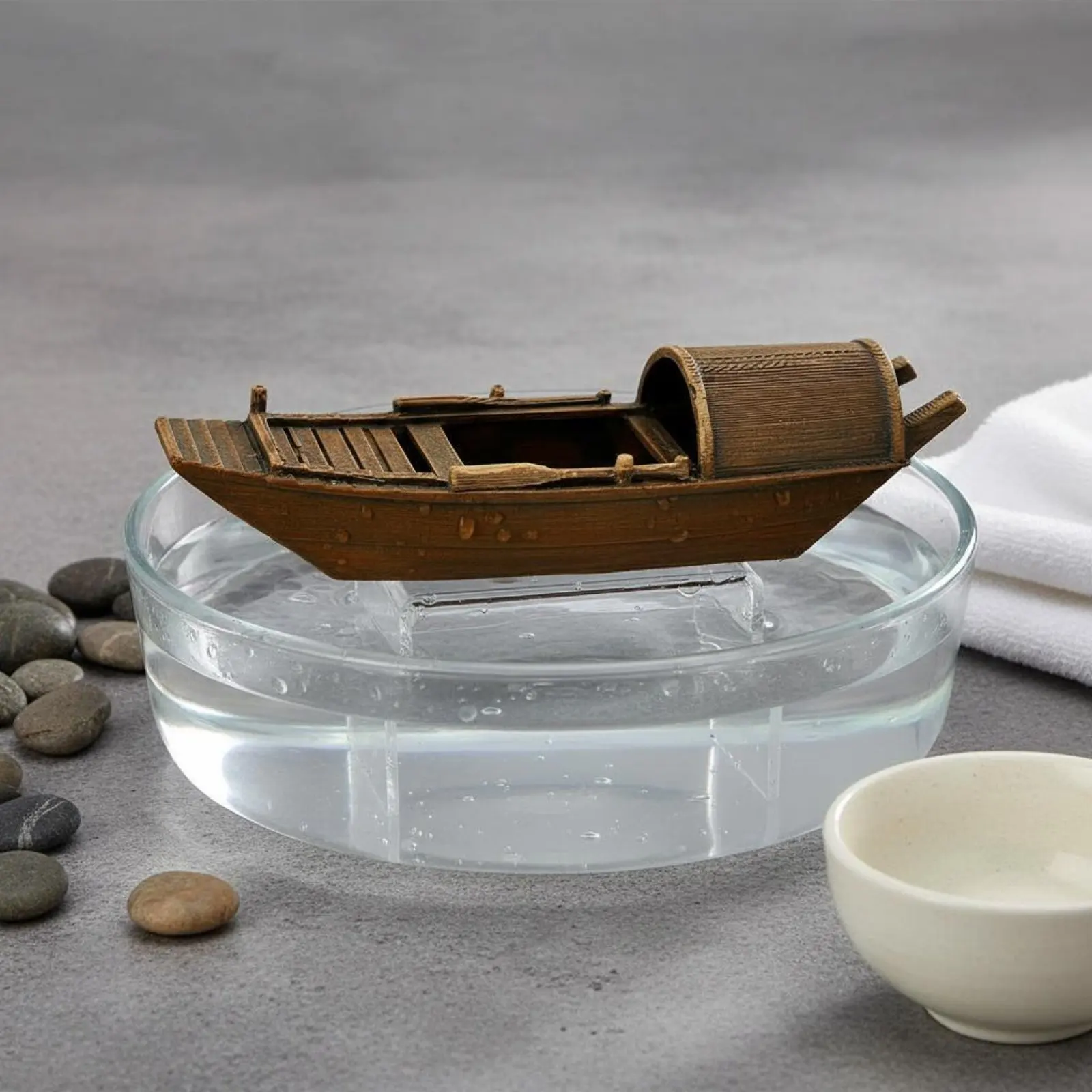 

Miniature Chinese Boat Detailed Craftsmanship Mini Landscape Boat Mini Landscape Decor Lightweight Resin Ship Decoration