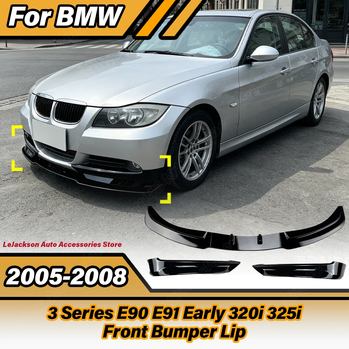 

For BMW 3 Series E90 E91 Early 320i 325i 2005 2006 2007 2008 Auto Front Bumper Lip Car Front Chin Spoiler Body Modification Kit