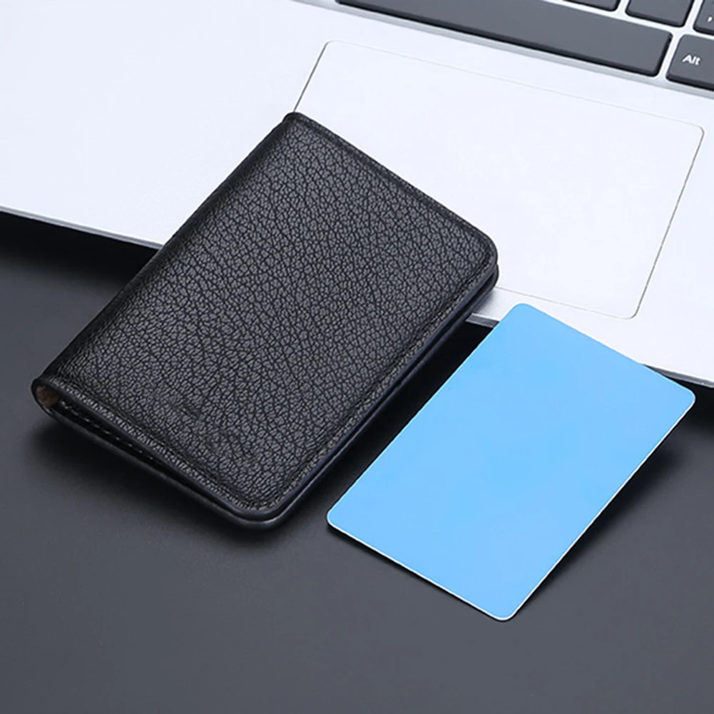 Credit Card Holder PU Leather Small Short Format Purse With 6 Magnetic Credit Card Slots Purse For Outdoor Shopping