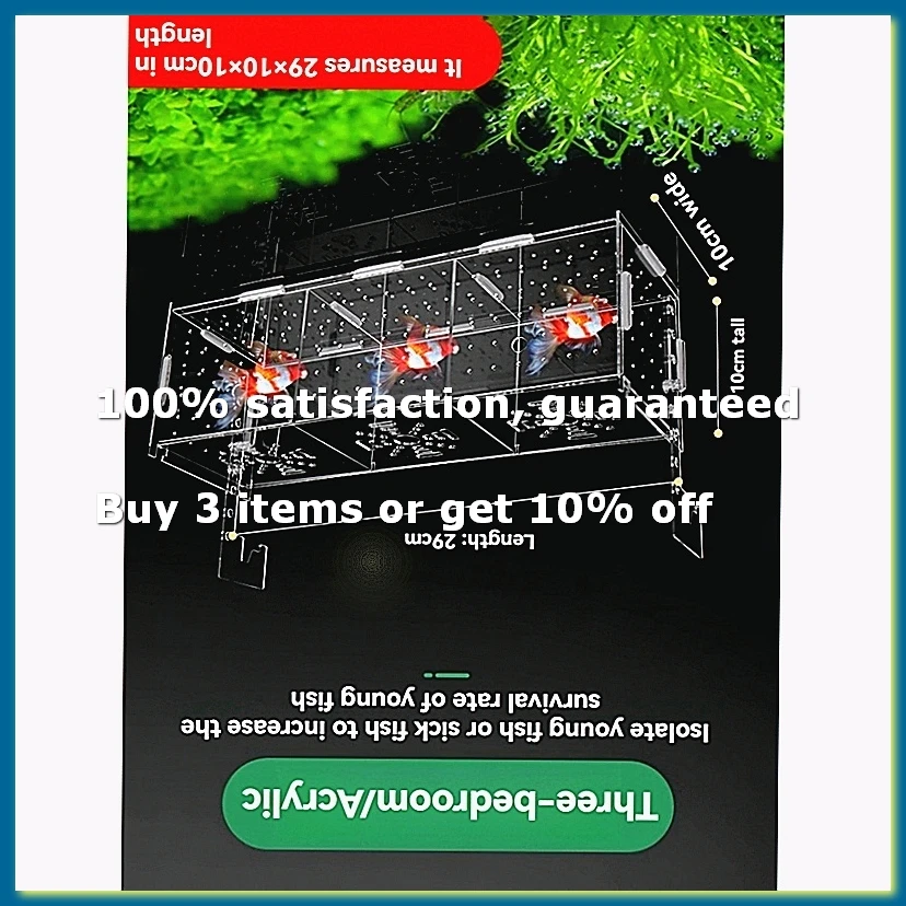 Acrylic Fish Breeder Box Clear Non-Slip Multifunctional Aquarium Incubator Fish Tank Isolation Box-A009