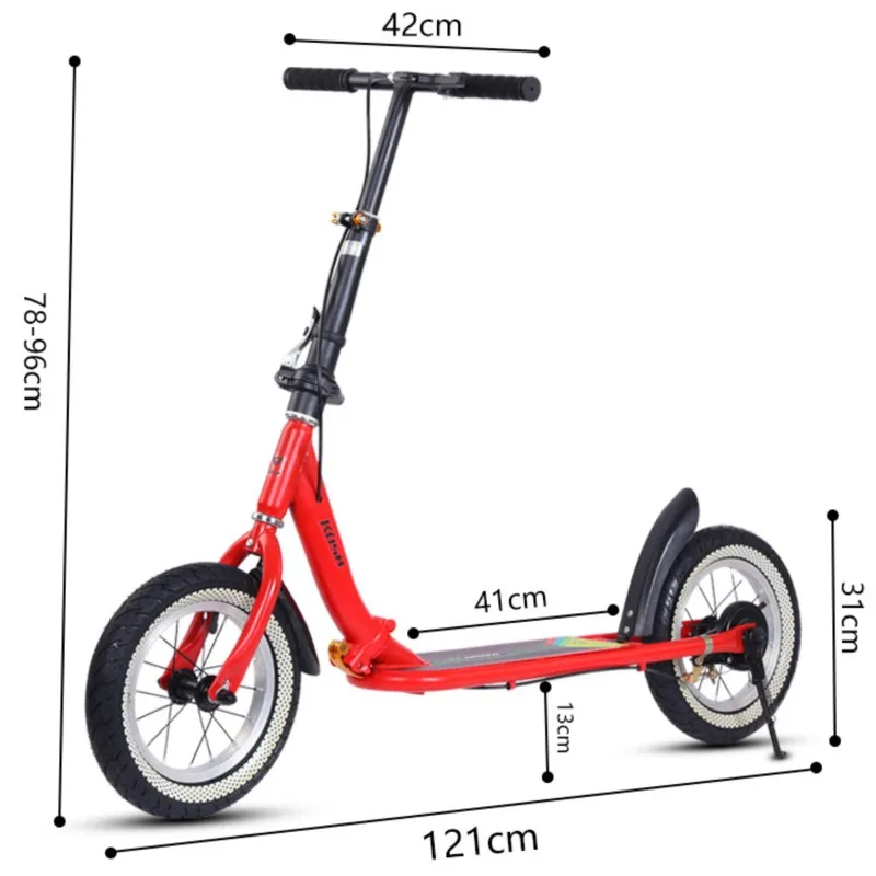 Youth Adult Folding Two Wheel Scooter College Student Campus Scooter Hand Brake Child's Scooter Kickboard Skate Scooter Child