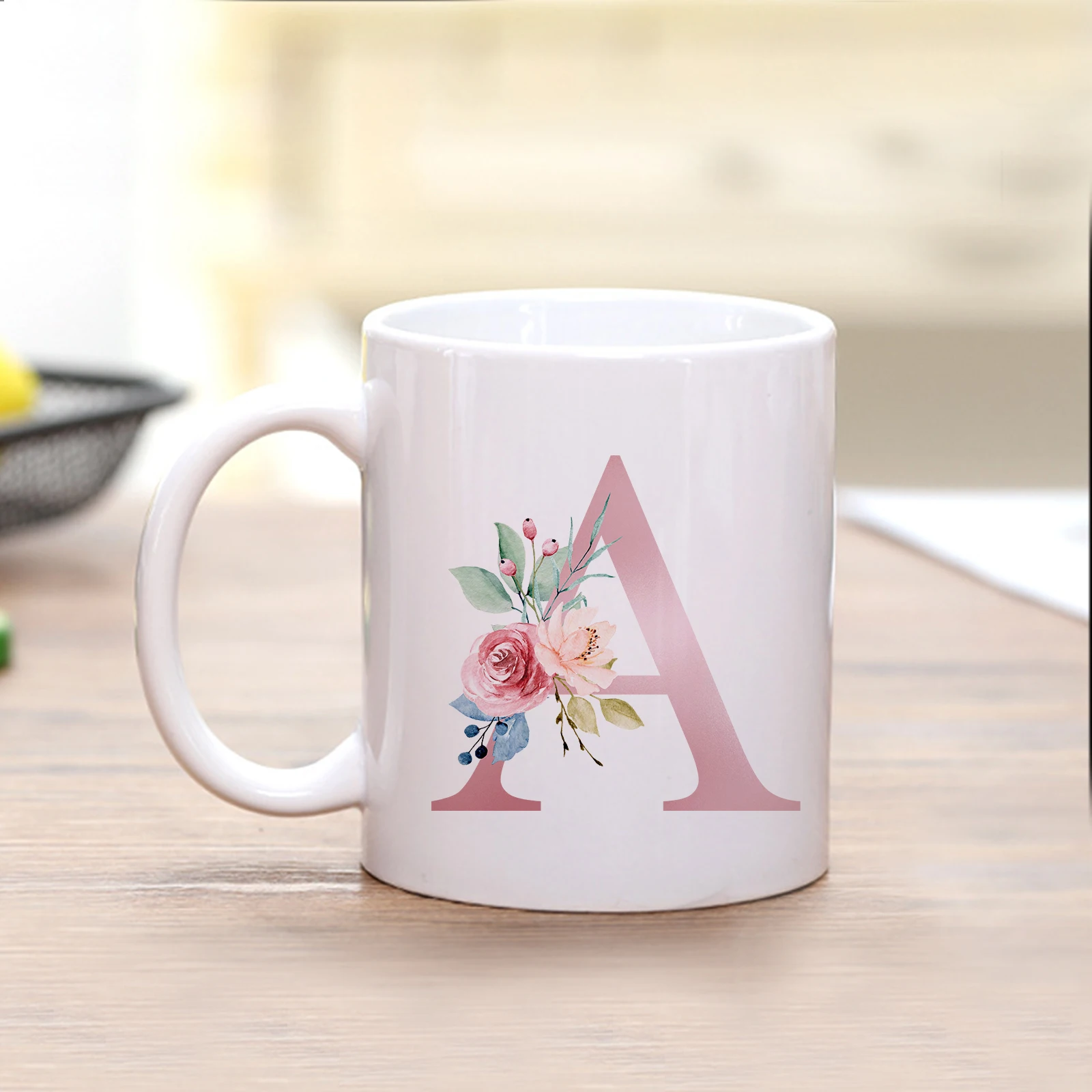 11oz 26 Letters Ceramic Sublimation Coffee Mug 3d Print Kitchen Drinkware Holiday Gifts Mug Juice Mug Wedding Gifts