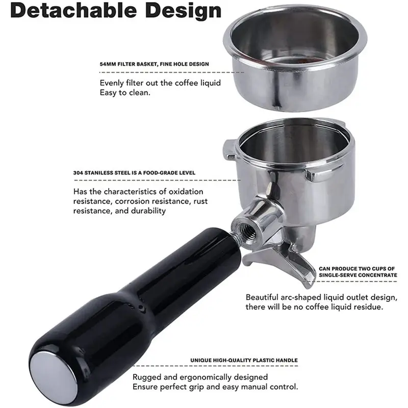 A005-2X, 54Mm Portafilter For Breville BES870XL, BES870BSXL, BES878BSS, BES840XL Stainless Portafilter Filter Holder