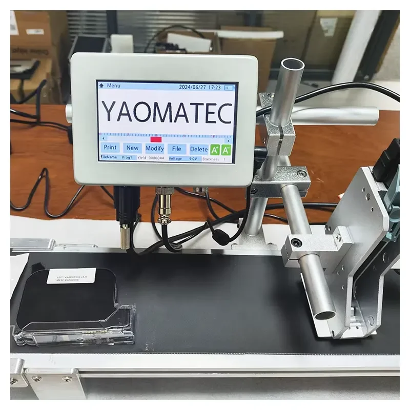 YAOMATEC 12.7MM Online Automatic Continuous Thermal Inkjet Printer for Plastic Date Number Code Logo Picture Printing Machine