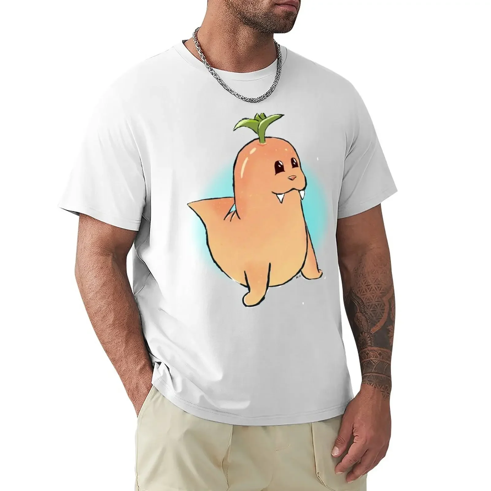 Citrus Walrus print 2 T-Shirt for a boy shirts graphic tees Aesthetic clothing heavy weight t shirts for men